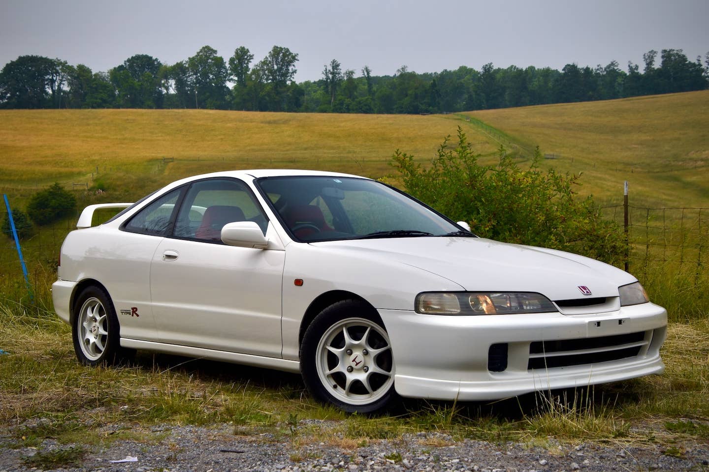 1996 Honda Integra Type R in front of a field