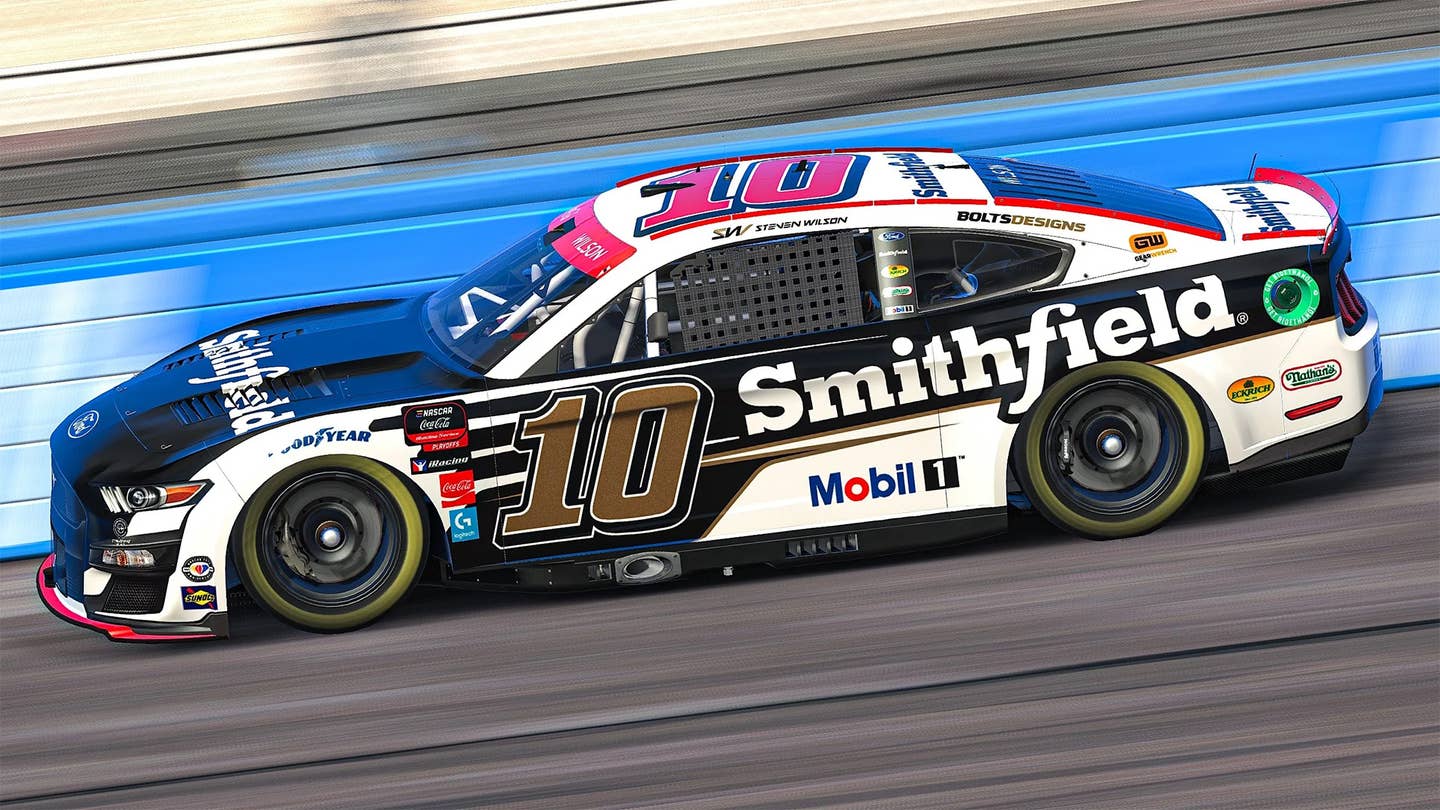 An image of Steven Wilson's car from the eNASCAR Coca-Cola iRacing Series.
