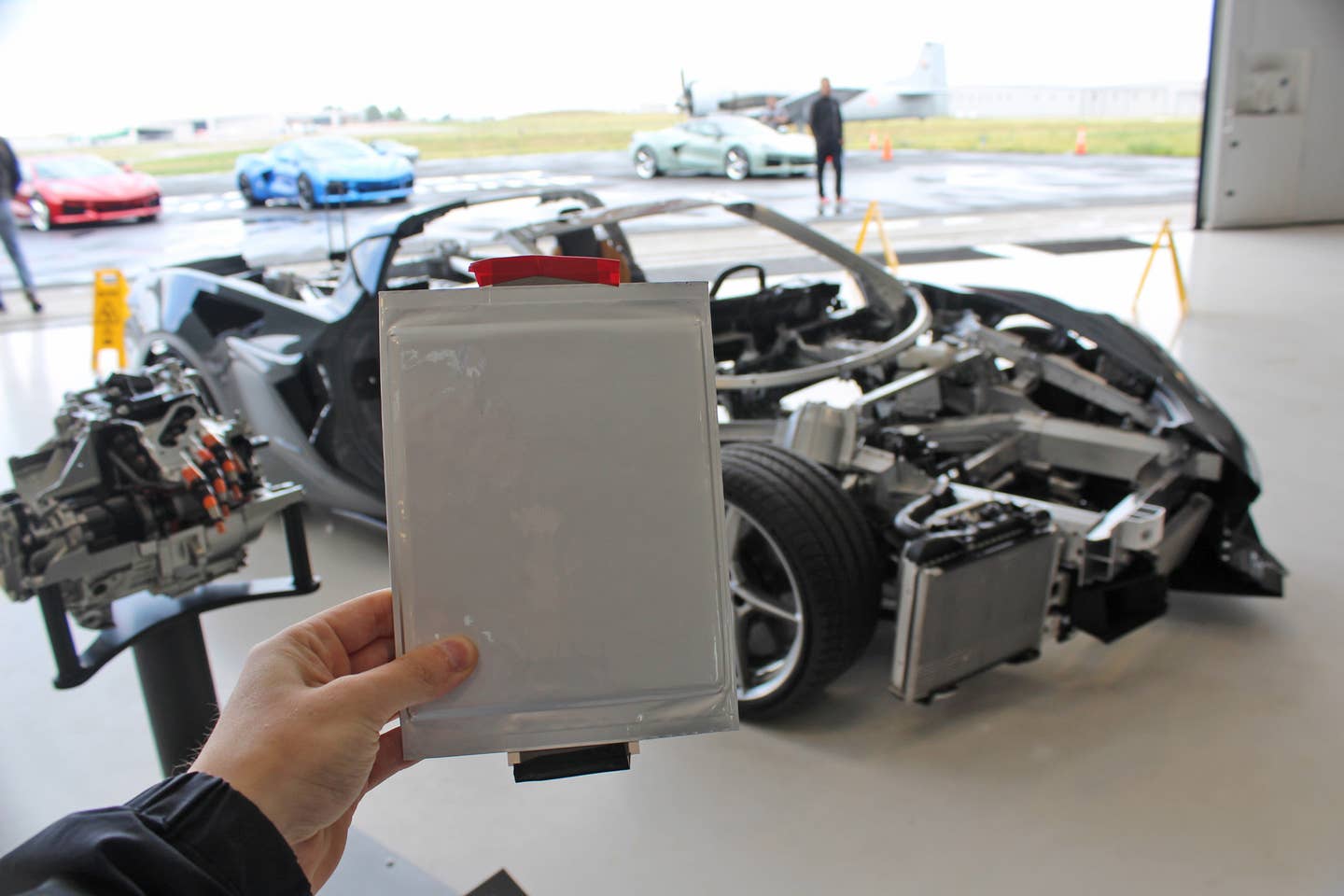 One of the Corvette E-Ray's individual battery cells.