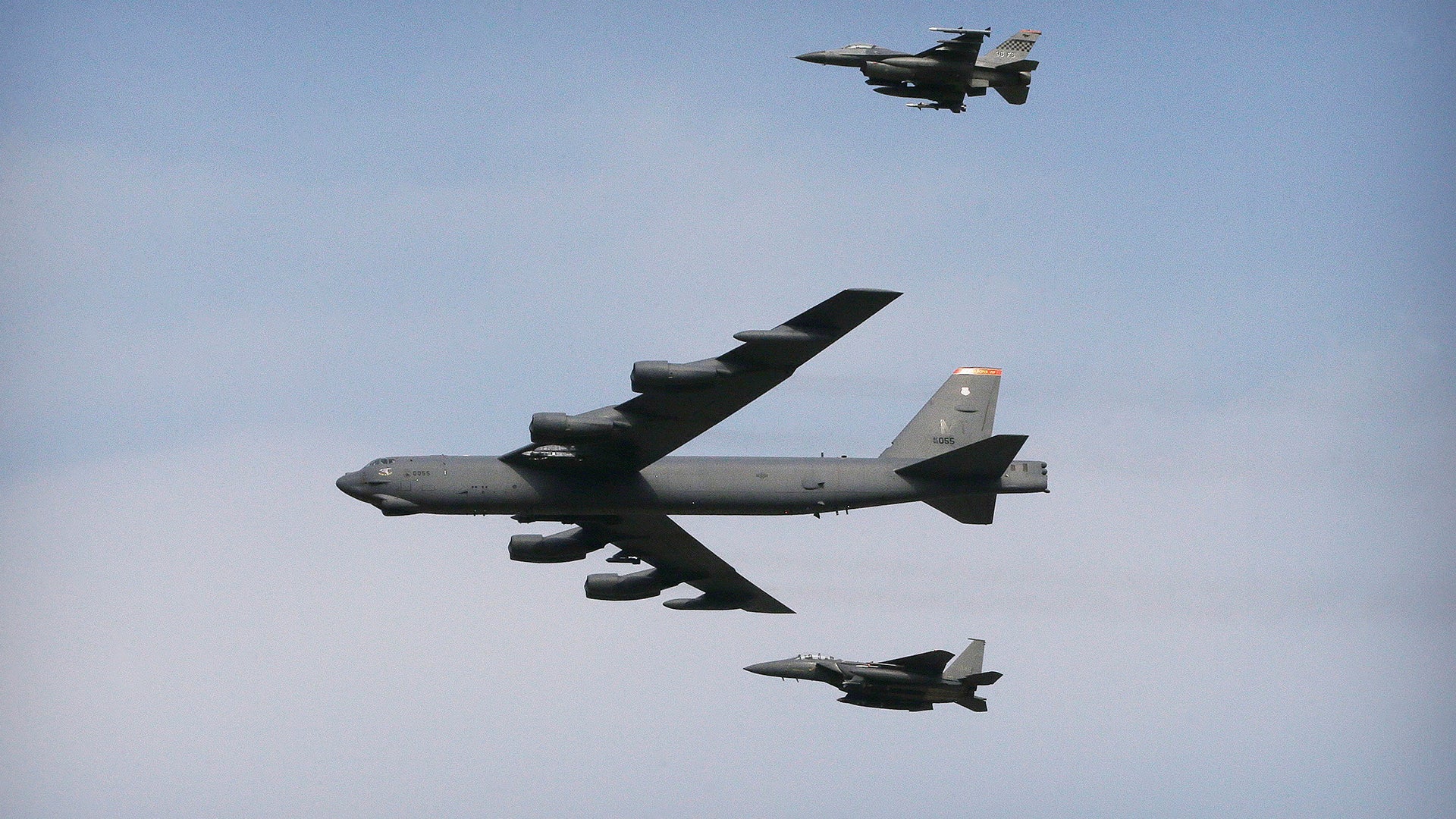 The B-52 aircraft will uncommonly touch down in South Korea this week.