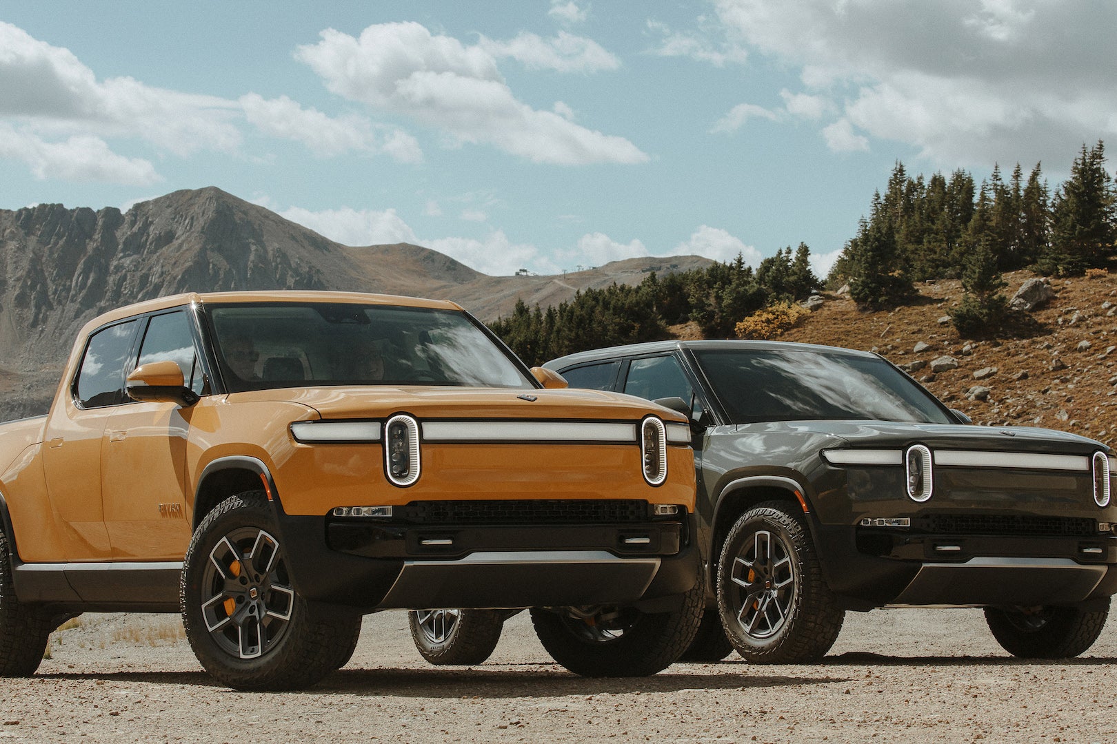 2022 Rivian R1T in discontinued Compass Yellow and green