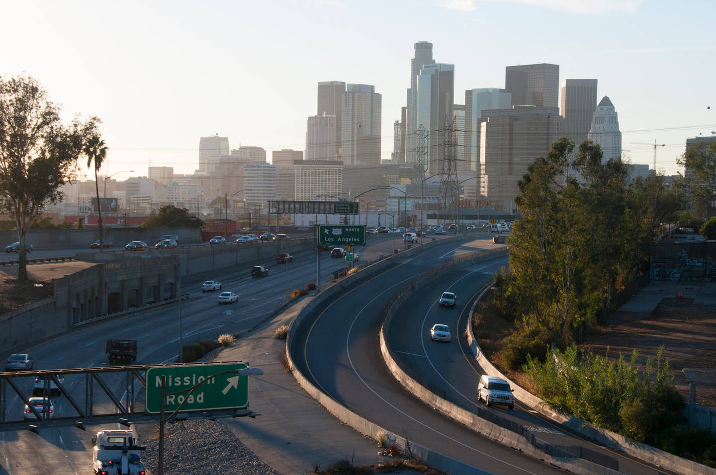 The 101-10 interchange near downtown Los Angeles. <em>Getty Images</em>