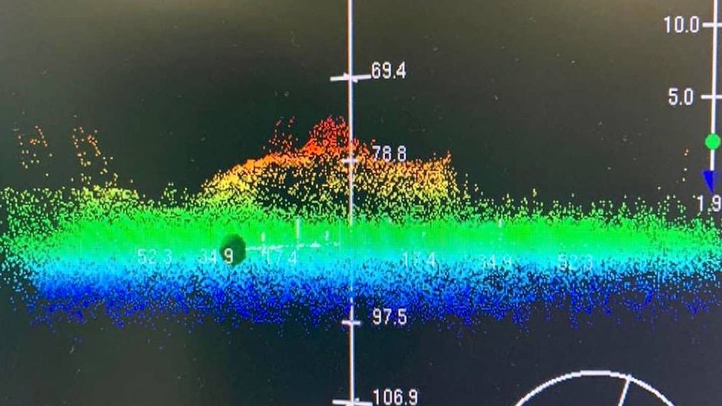 Still of sonar data captured by the Peruvian Navy during SIFOREX 2023