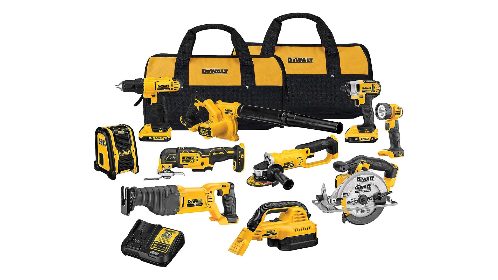 The DeWalt 10-Tool Combo Kit is a fantastic bargain with its current sale price.