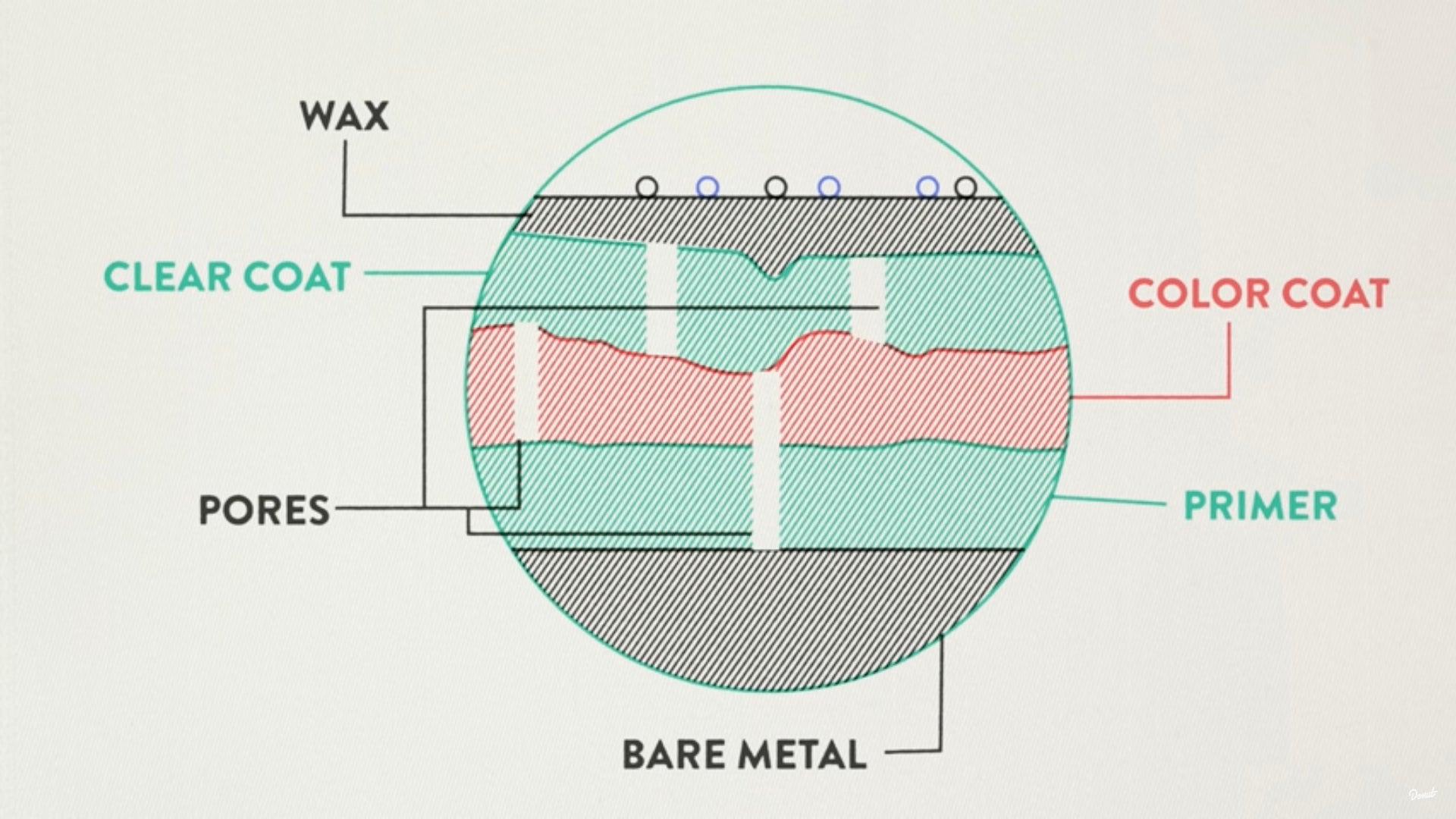 How wax interacts with paint at a microscopic level.