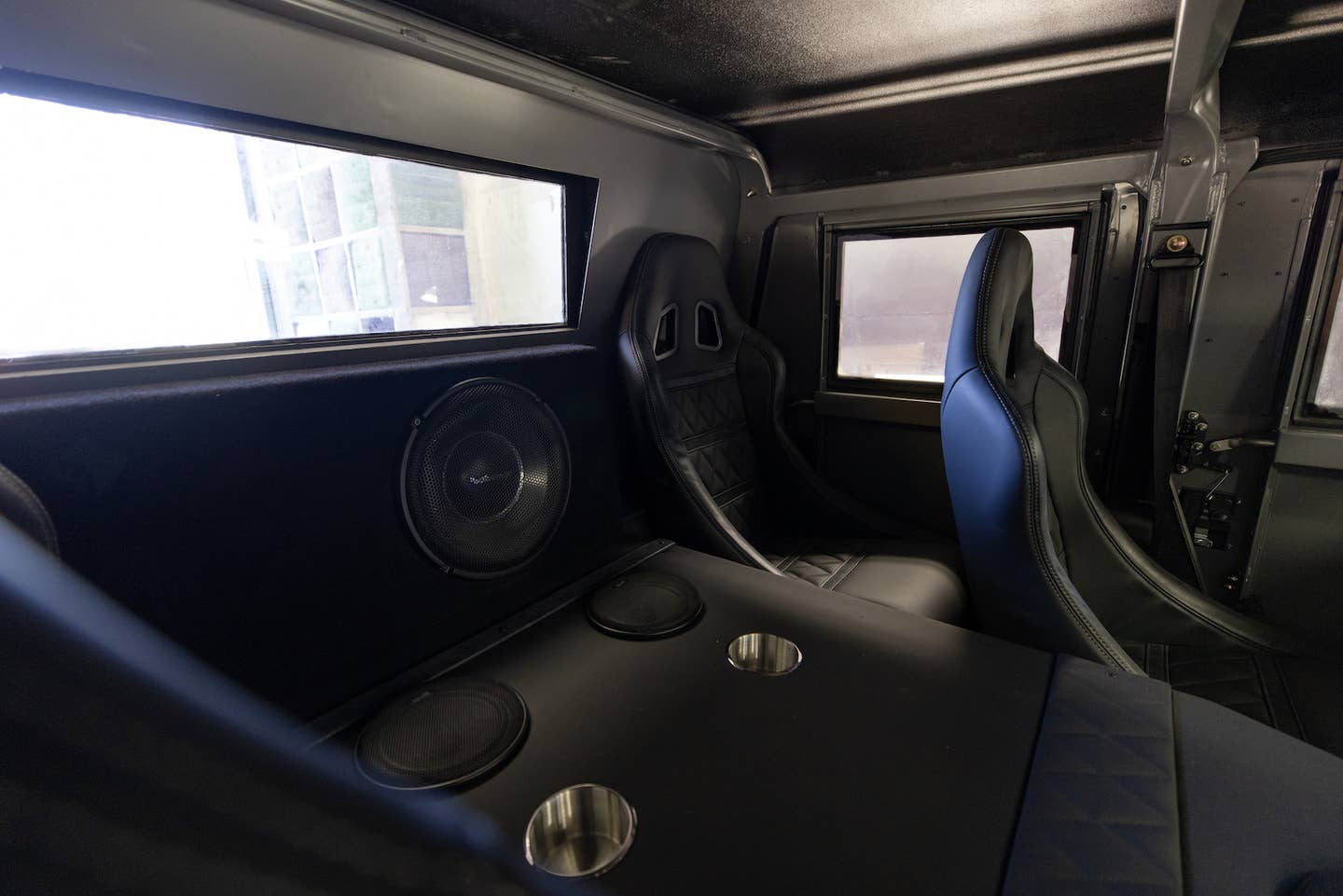 Back seat of the "Cyber-Hummer" H1 EV conversion