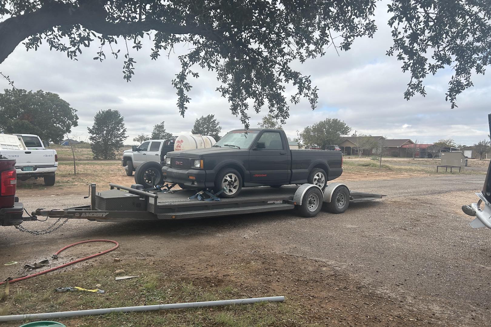 The GMC Syclone reaches its new home on a Texas ranch