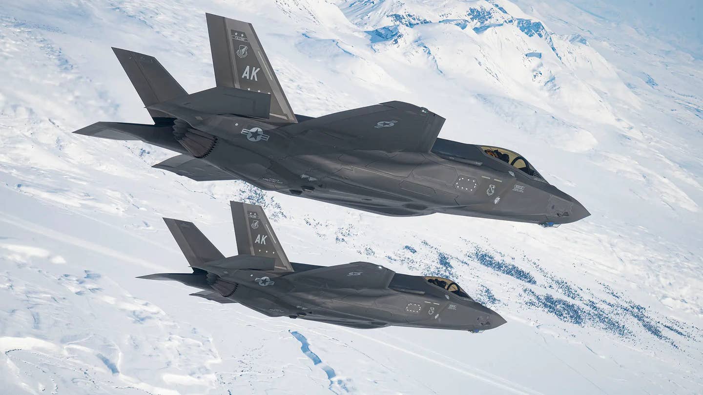 A pair of US Air Force F-35As over Alaska. <em>USAF</em>