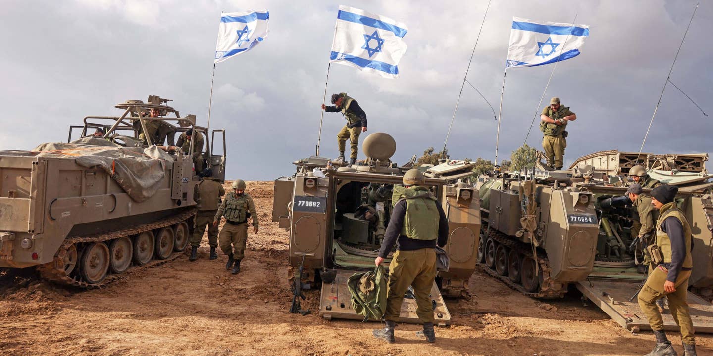 Israeli soldiers deploy near southern Israel's border with the Gaza Strip on November 20, 2023, amid ongoing battles between Israel and the Palestinian militant Hamas group.