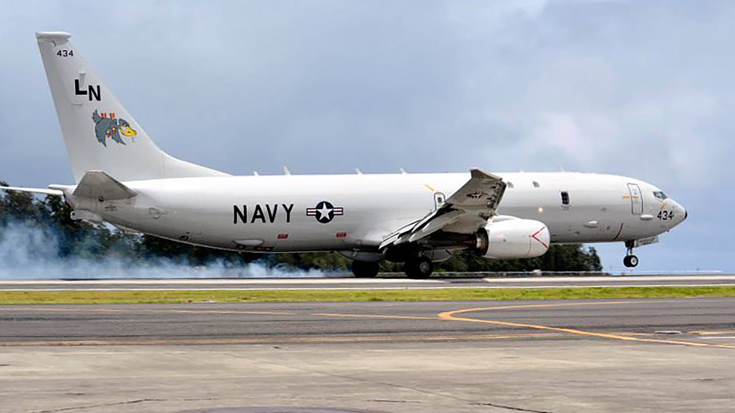 A U.S. Navy P-8A Poseidon maritime patrol jet reportedly overshot the runway at Marine Corps Base Hawaii (MCBH) Monday afternoon local time, acco