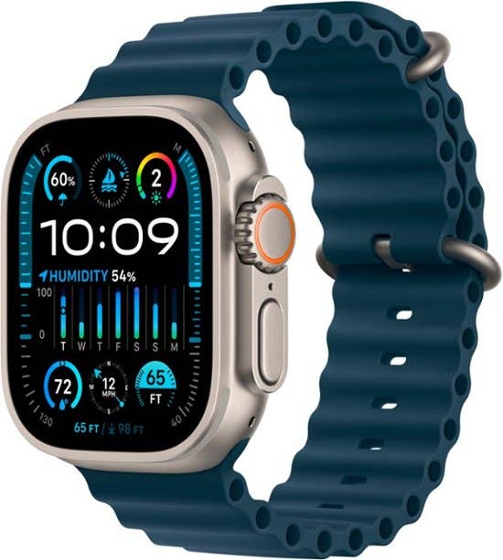 Apple Watch Ultra 2 (GPS + Cellular) 49mm Titanium Case with Blue Ocean Band - Titanium ($739.00)