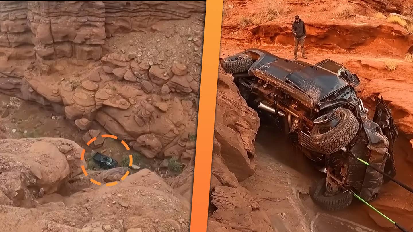 Recovering This Destroyed Ram TRX That Fell Off Moab Cliff Took Creativity