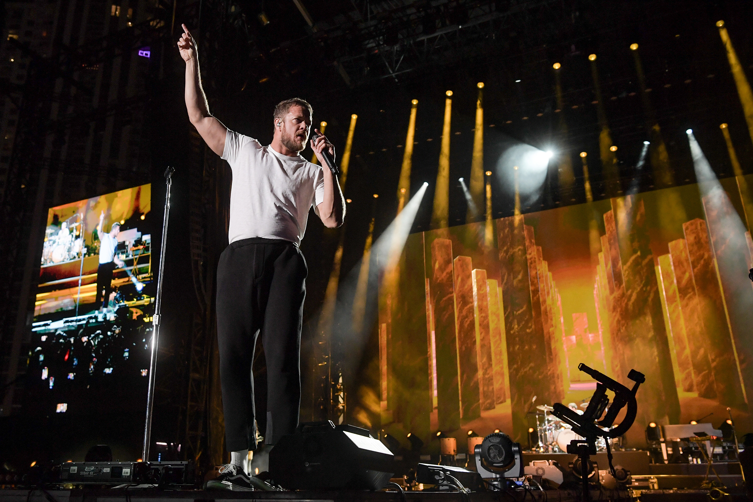 Dan Reynolds and Imagine Dragons perform at SEMA Fest in Las Vegas on Nov. 4, 2023.