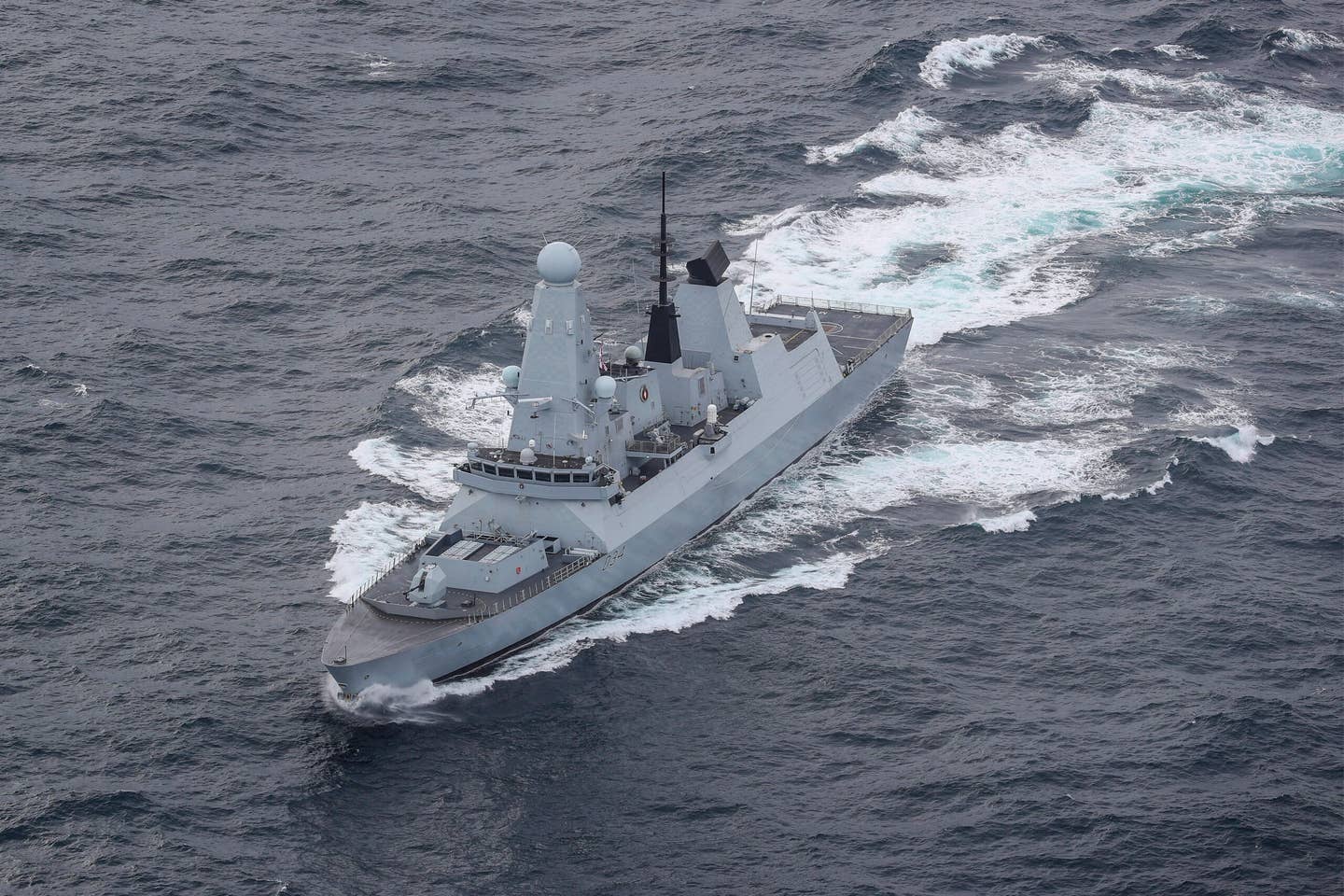 The <em>Type 45 </em>destroyer <em>HMS Diamond</em> downed a drone fired from Houthi-controlled Yemen, according to Defense Secretary Grant Shapps. (U.K. Defense Ministry photo)