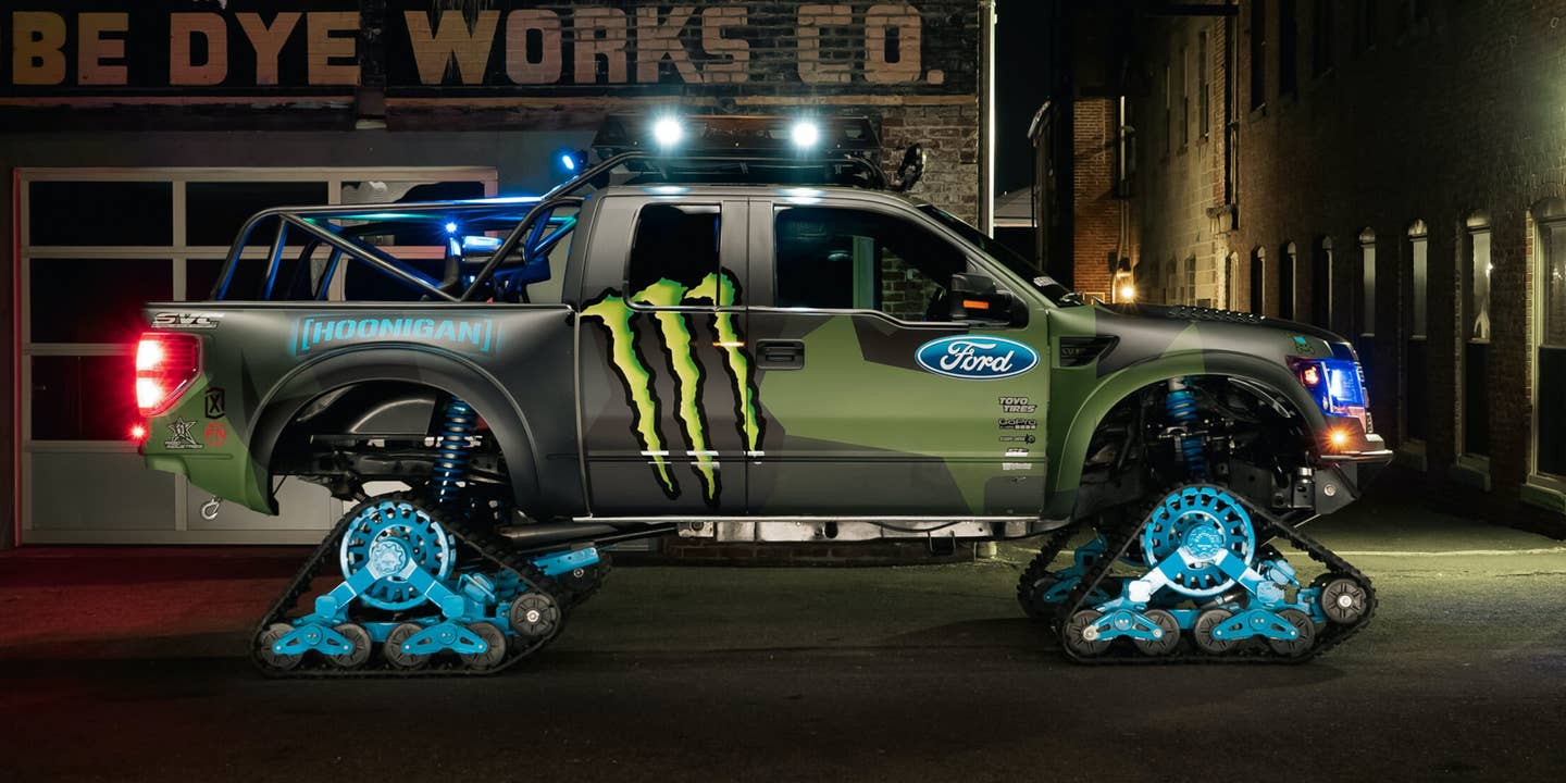 Skip the Ski Lifts With Ken Block’s Treaded F-150 RaptorTRAX for Sale This Winter