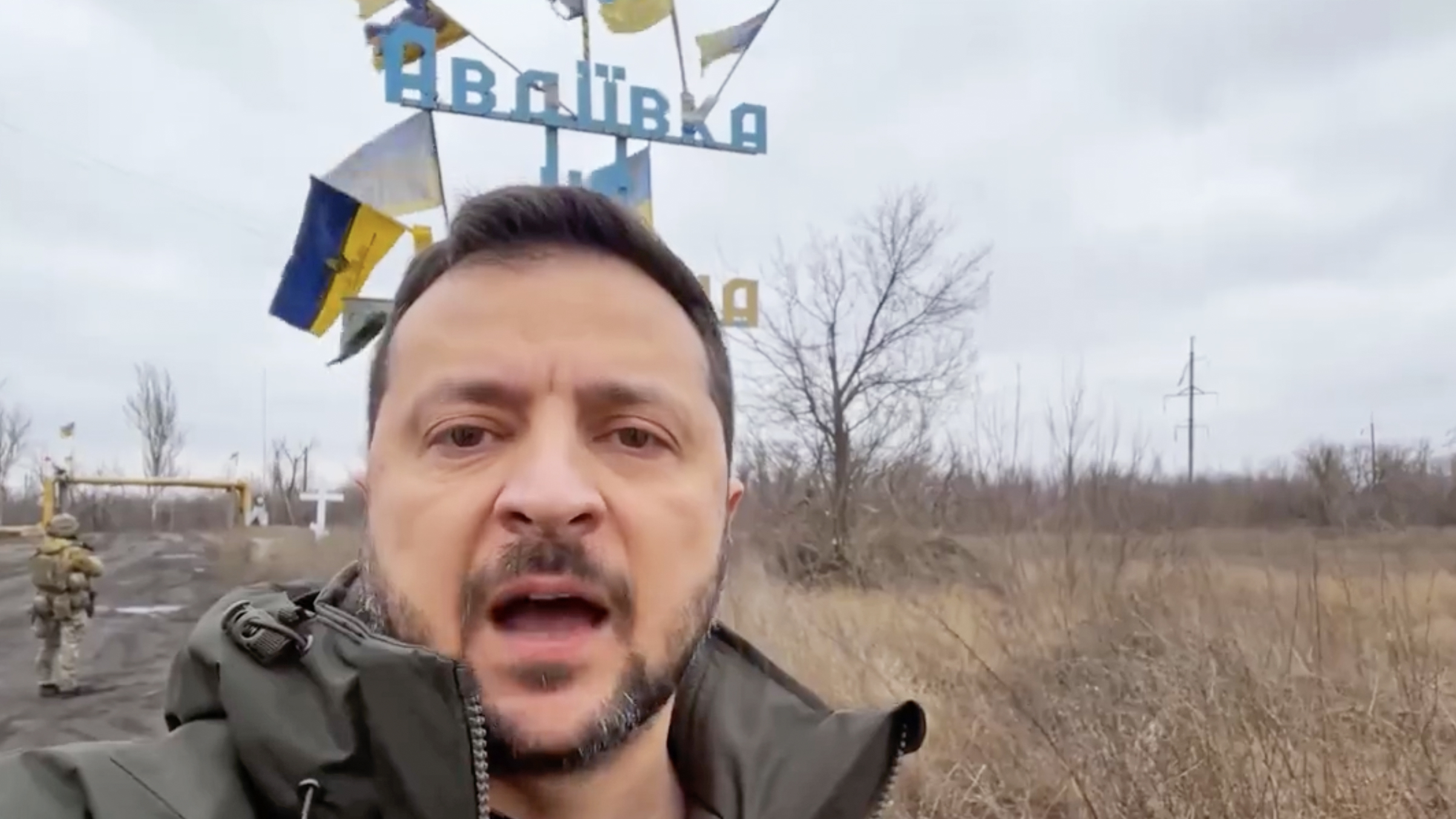 Zelensky is seen close to the front in Avdiivka.