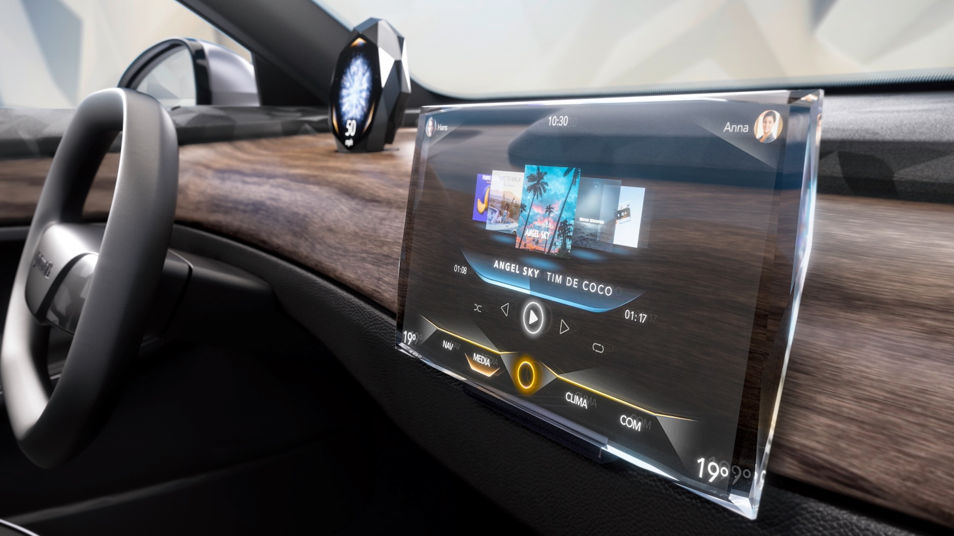 The Transparent Infotainment Screen Is Here and It’s Made of Swarovski Crystal