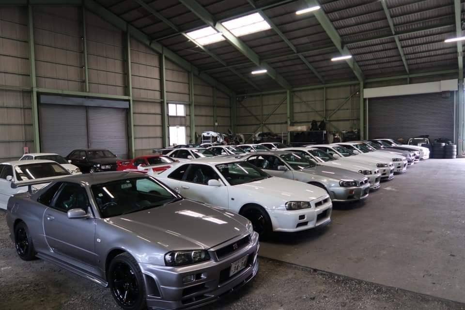 R34 Nissan Skyline GT-Rs stashed in a warehouse in Japan for import