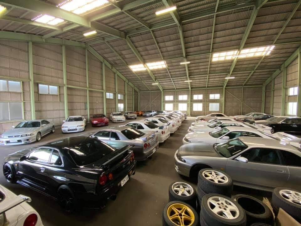 R34 Nissan Skyline GT-Rs stashed in a warehouse in Japan for import