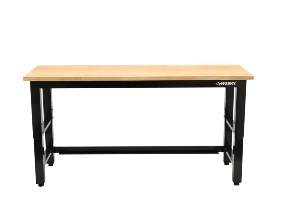 Husky 6 ft. Adjustable Height Solid Wood Top Workbench for $359.20