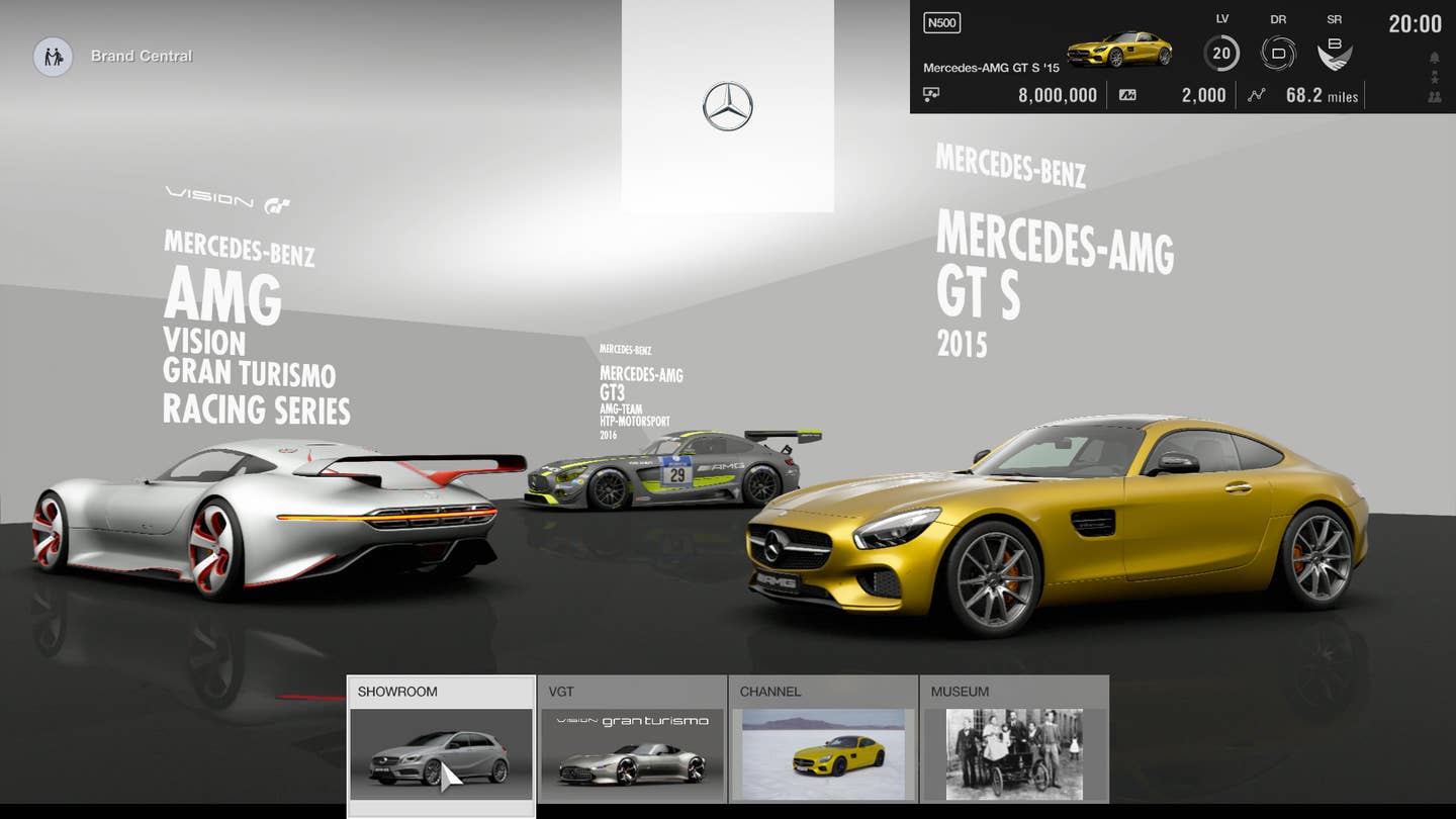 Fun fact: <em>GT Sport's</em> manufacturer pages looked like this in development, but not in the final game.