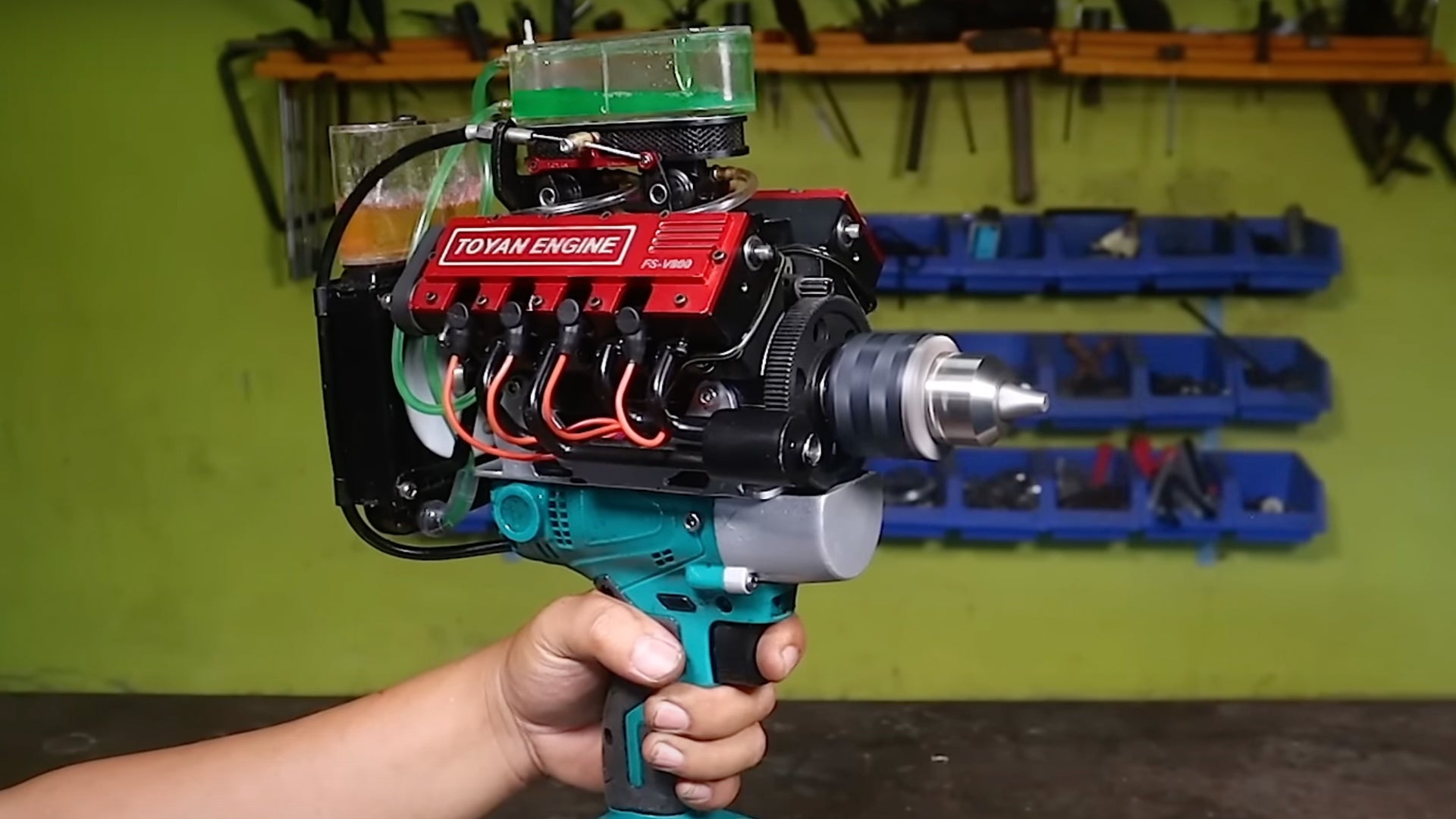 Experience the Roar of a Corvette with the World’s Smallest V8-Powered Drill!