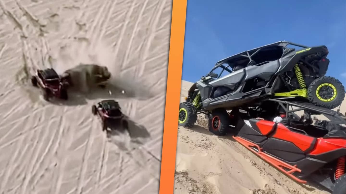 Good Guy UTV Driver Sacrifices His Can-Am to Stop Another Rolling Down a  Dune