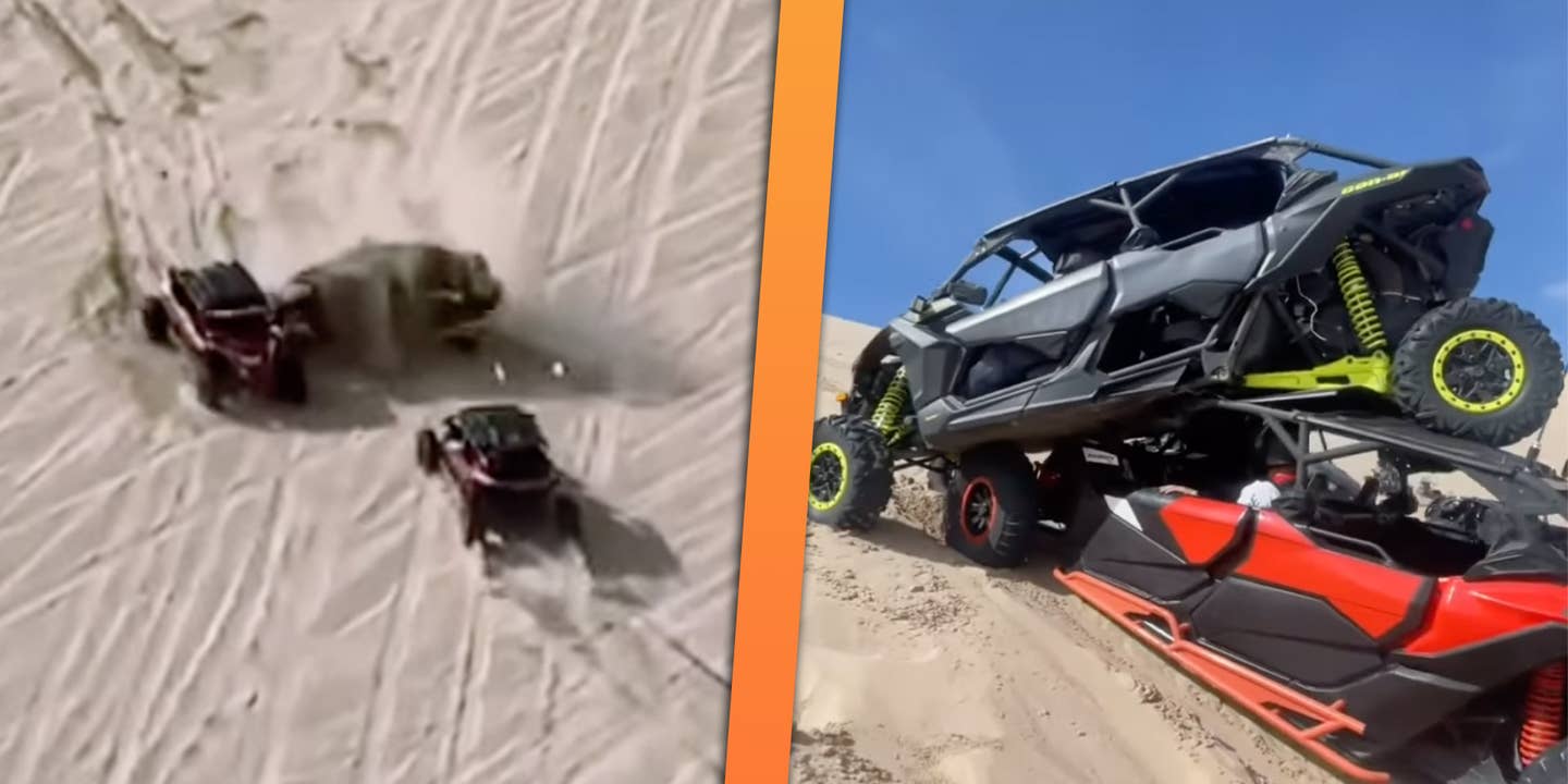 Good Guy UTV Driver Sacrifices His Can-Am to Stop Another Rolling Down a Dune