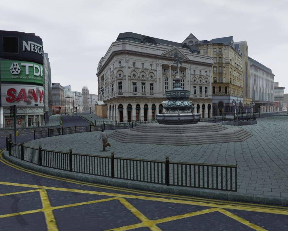 Piccadilly Circus circa 2002, as portrayed in <em>The Getaway</em>.