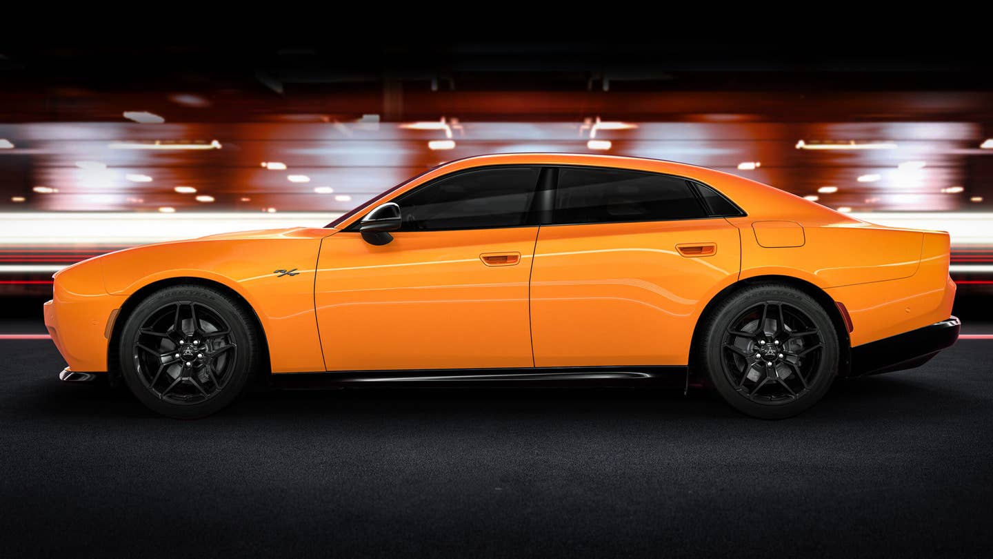 All-new four-door Dodge Charger Daytona R/T, shown in Peel Out exterior color.