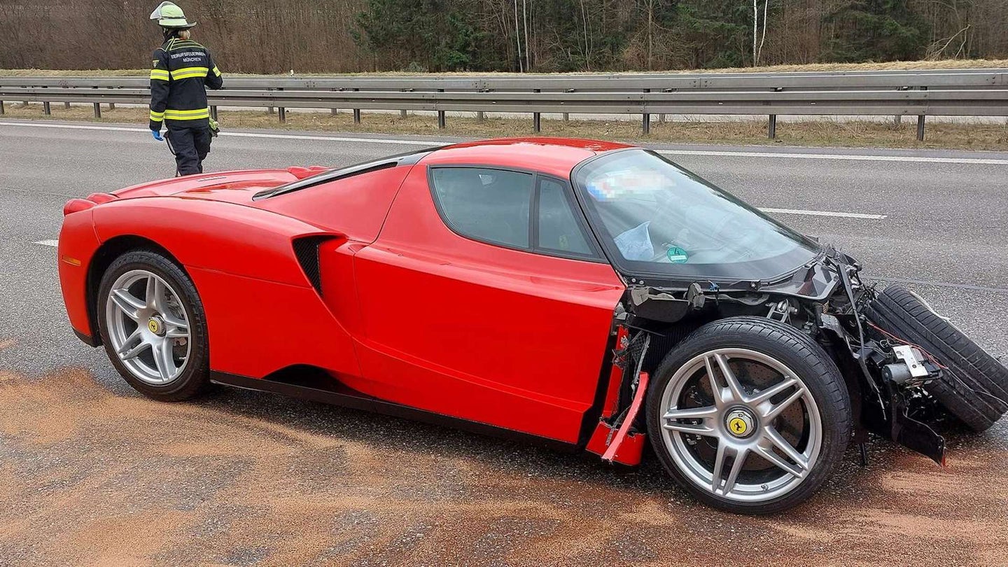 Crashed Ferrari Enzo