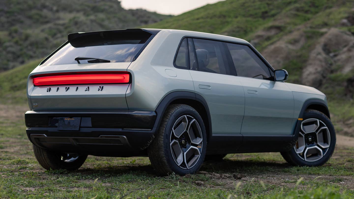 Rivian R3 Is a Cyberpunk AMC Gremlin With a Jacked-Up R3X Performance Version