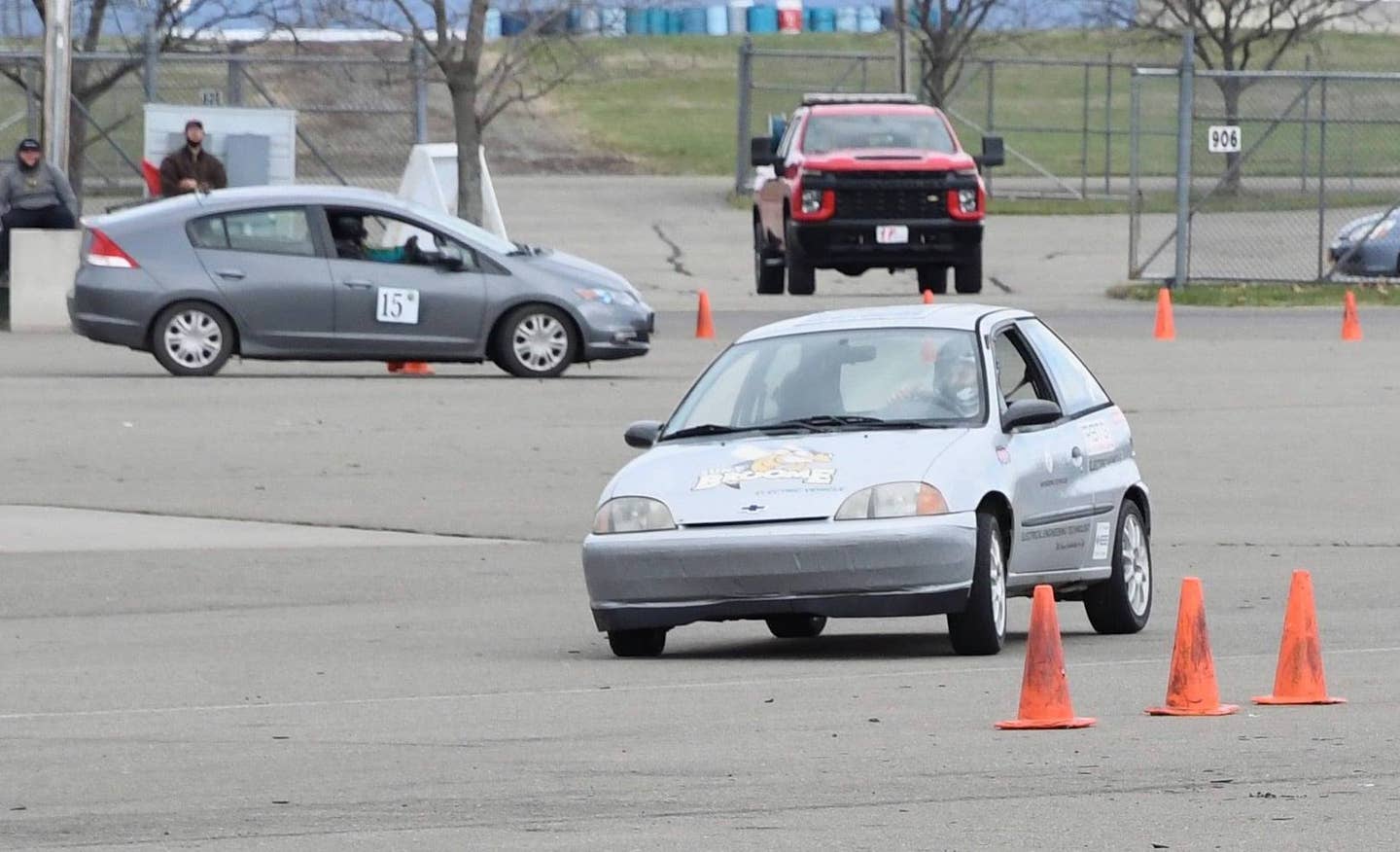 A Geo Metro competes in autocross