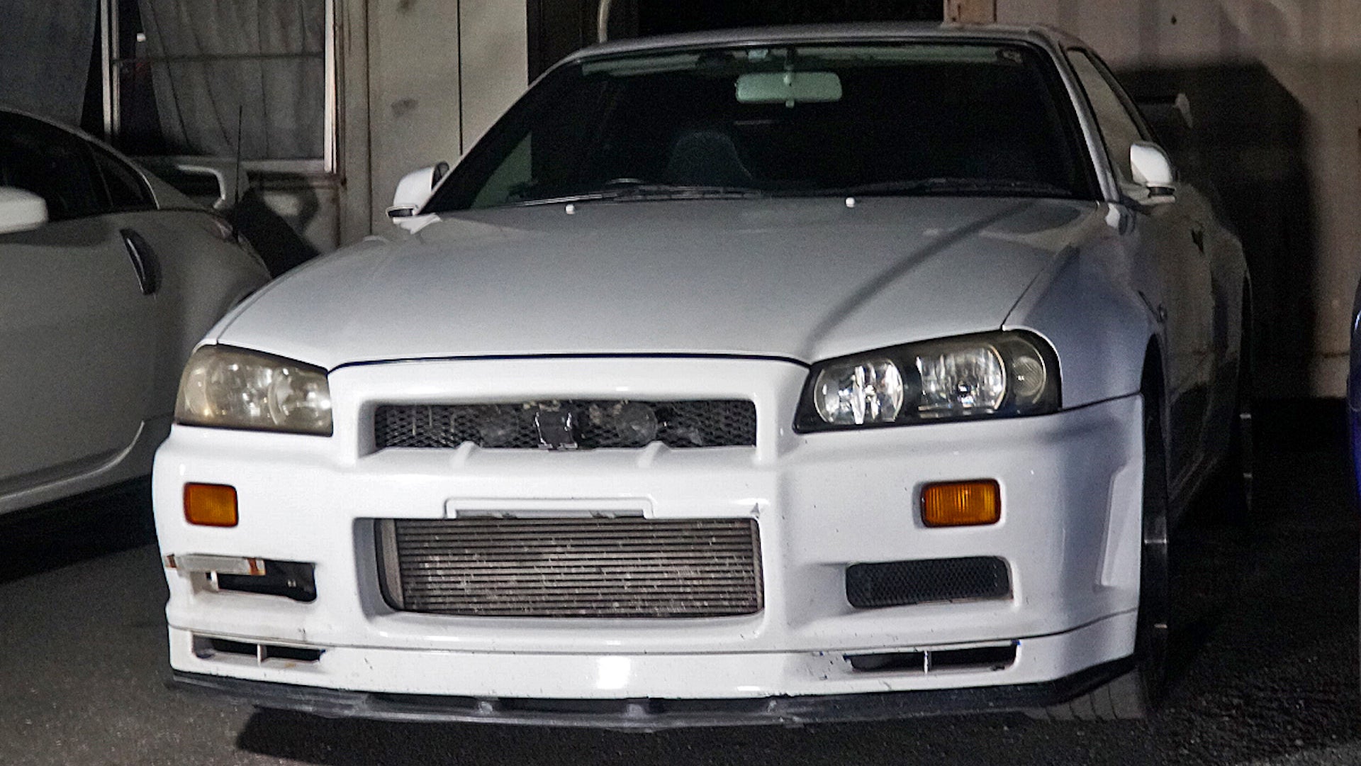 Rescued Nissan Skyline GT-R R34 retrieved just in time from a shipping container theft.