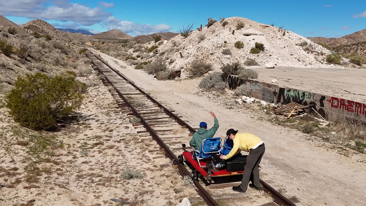 go-kart on a railroad track