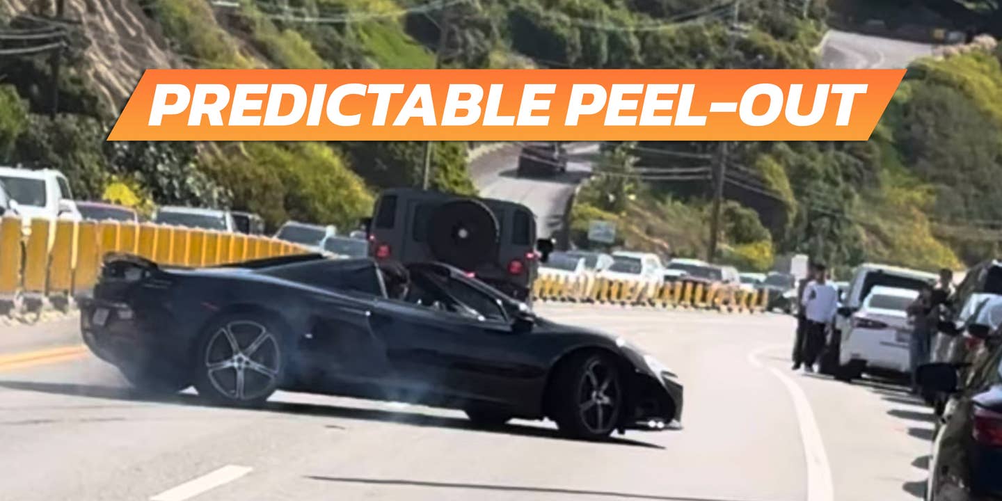 McLaren 650S Driver Uses Parked Cars as Guardrails Leaving Malibu Car Meet