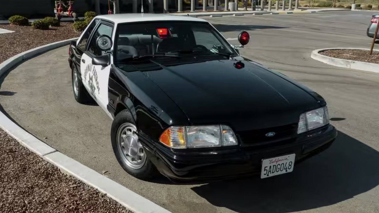A Special Service Package Fox-body Mustang that had been used by the California Highway Patrol, recently restored to its former glory.