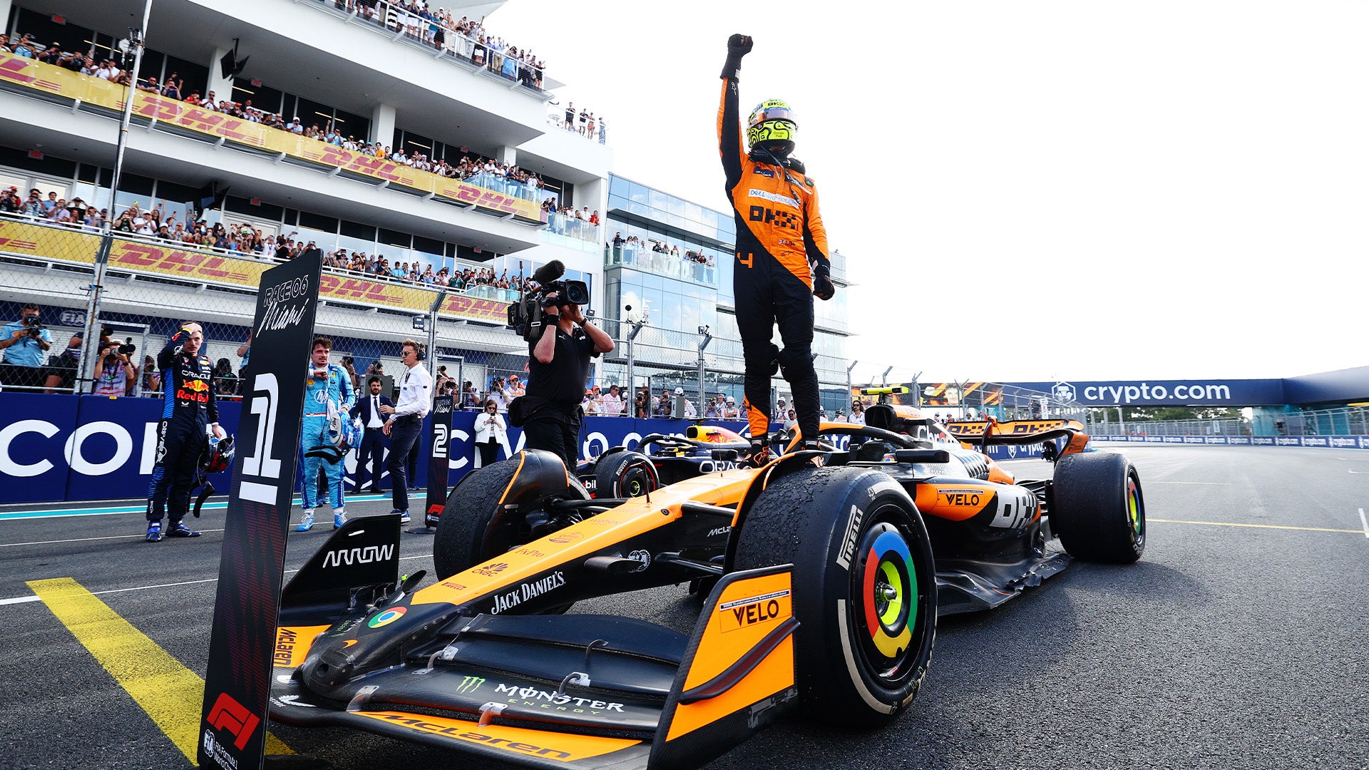 Lando Norris claimed victory in the inaugural F1 Grand Prix race, much to the delight of fans and spectators alike.