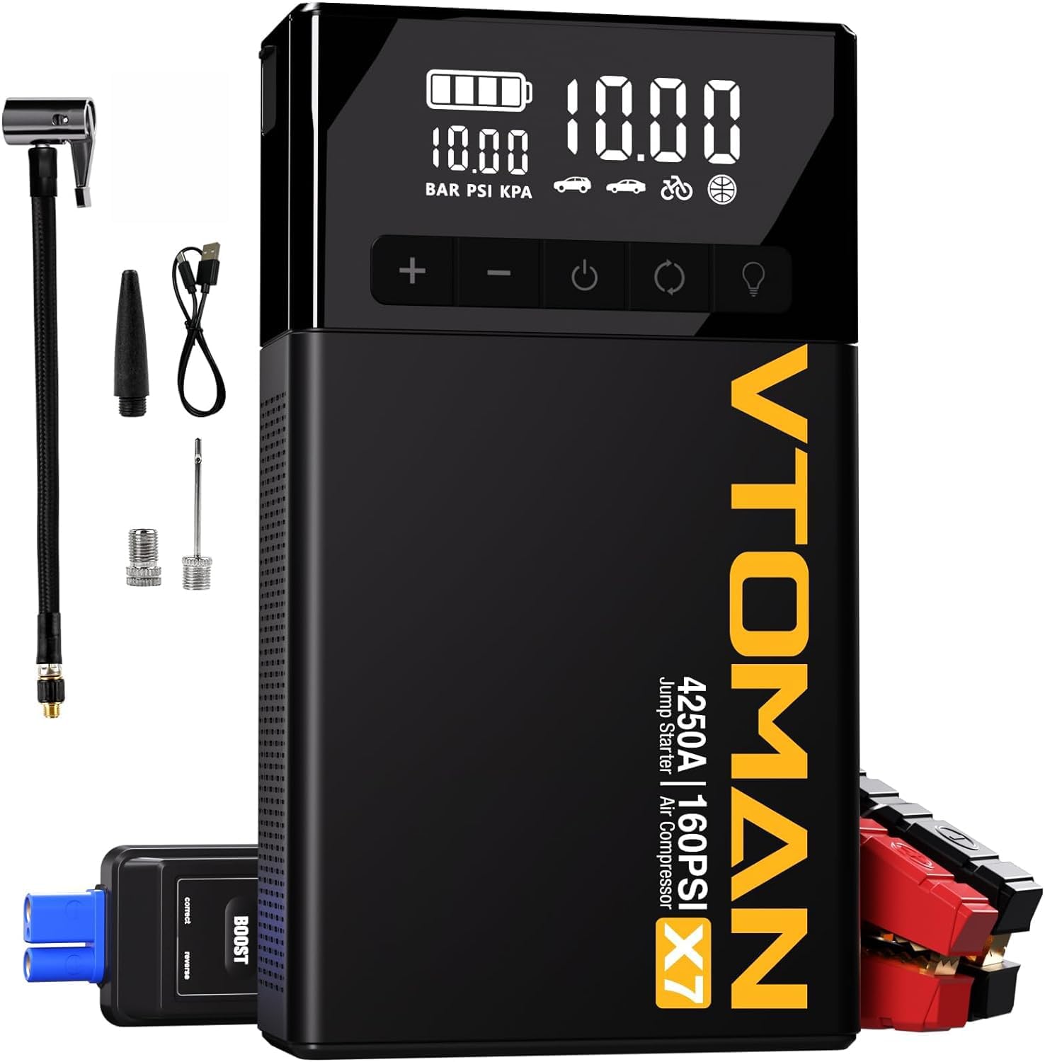 NOCO Boost Pro GB150 3000A Jump-Starter for $299.95 VToman X7 Jump-Starter with Air Compressor for $174.99 With Coupon