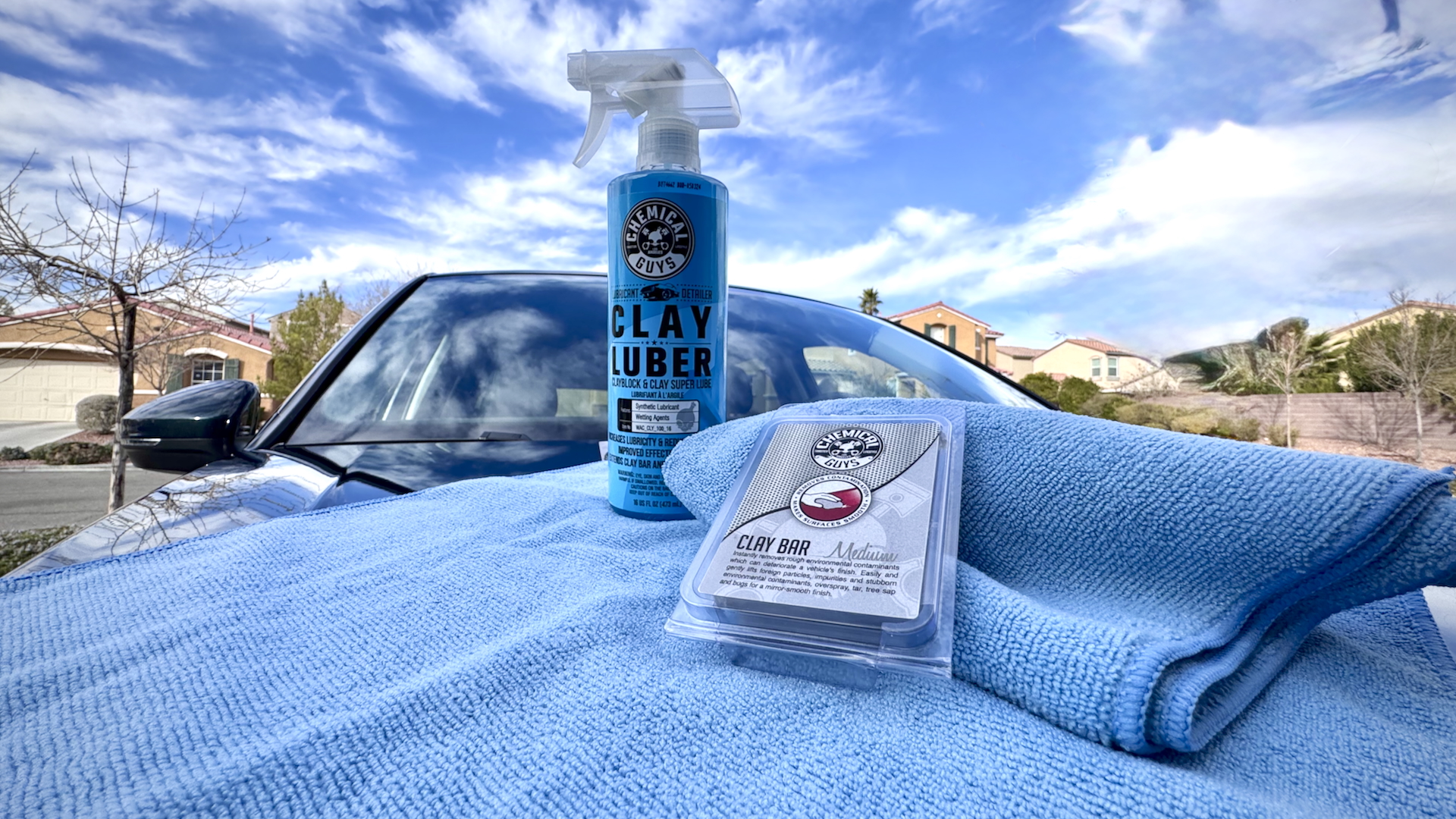 chemical guys clay bar kit on hood