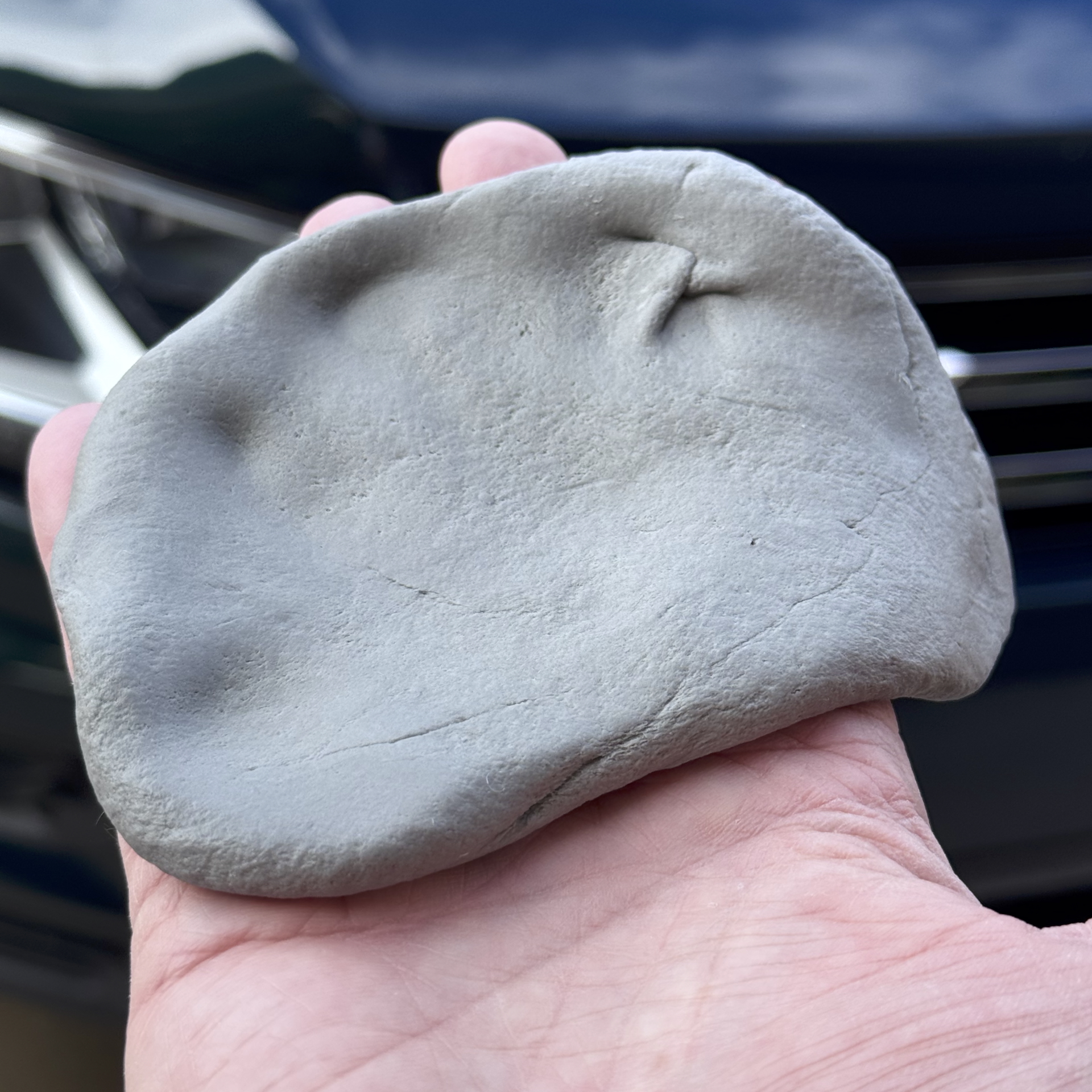 flattened out clay bar