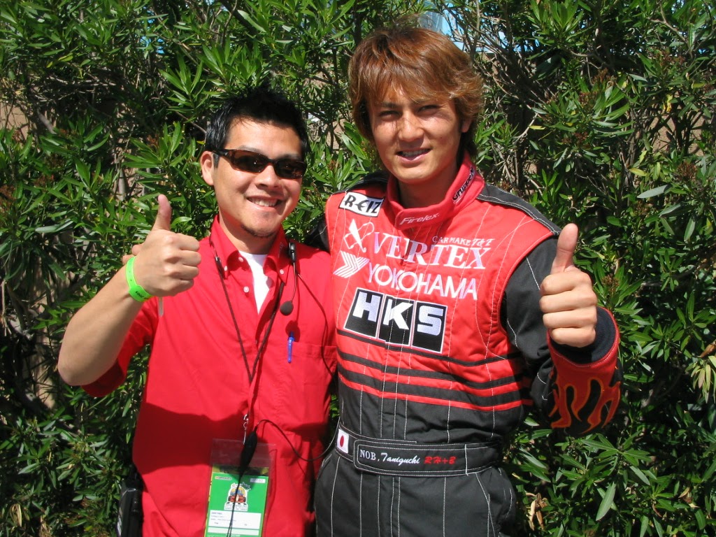 Jim Liaw with Nob Taniguchi at first FD demo at LBGP 2005