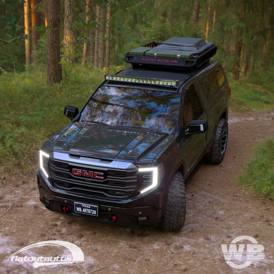 GMC Jimmy tribute build in the woods.