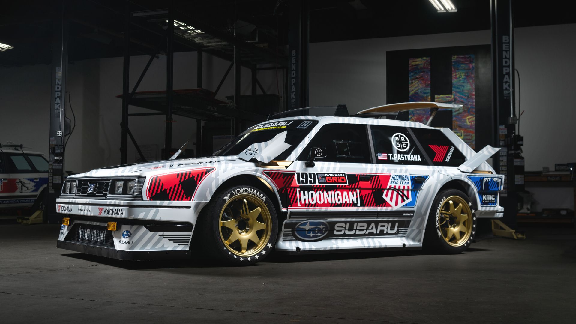 white subaru Hoonigan