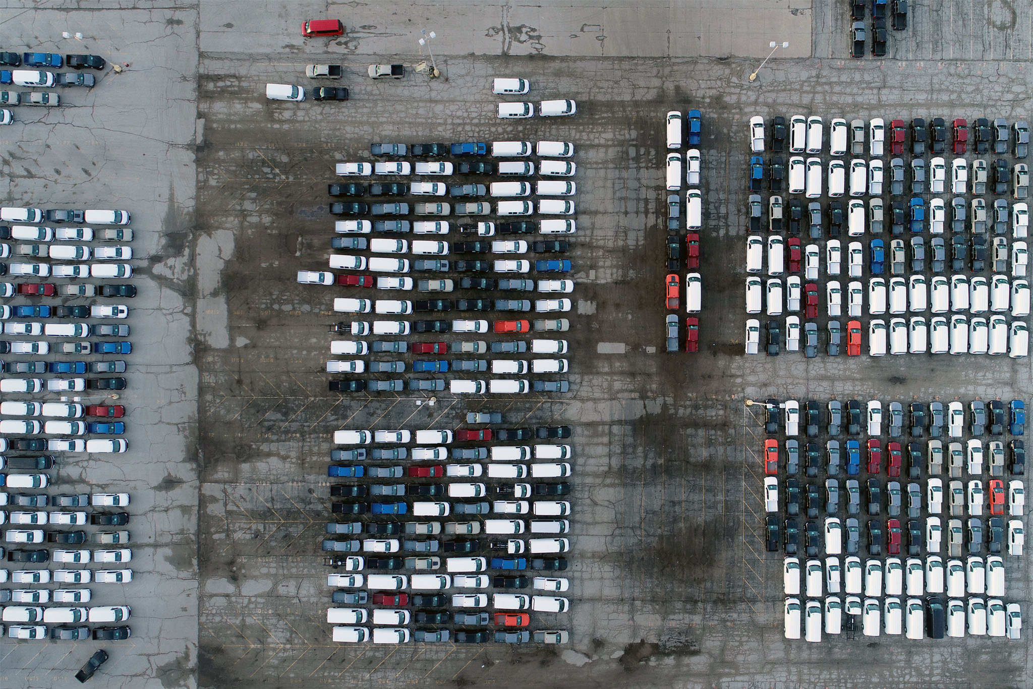 Trucks sit outside GM's Wentzville assembly plant.