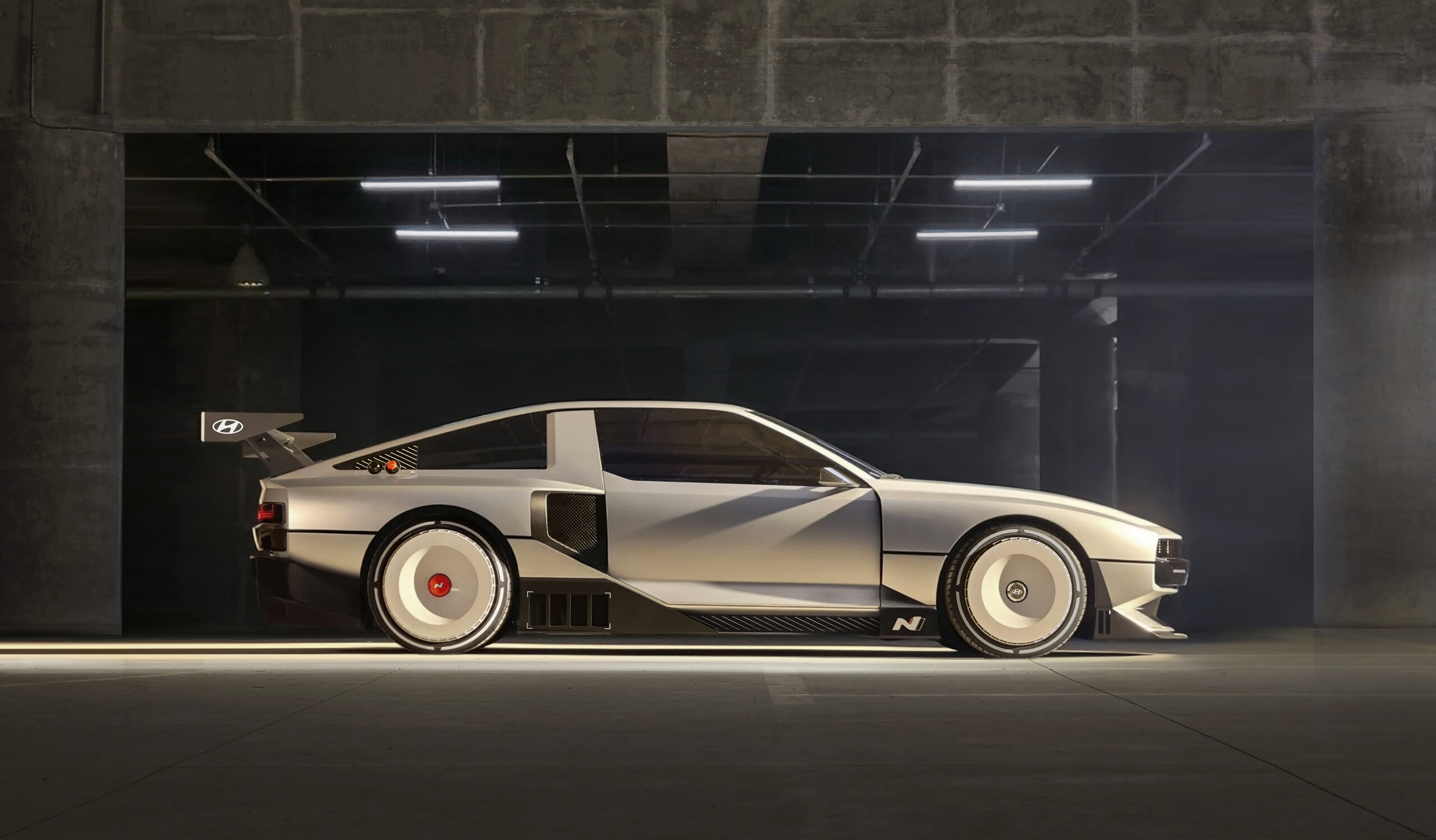 The Hyundai N Vision 74 side-on