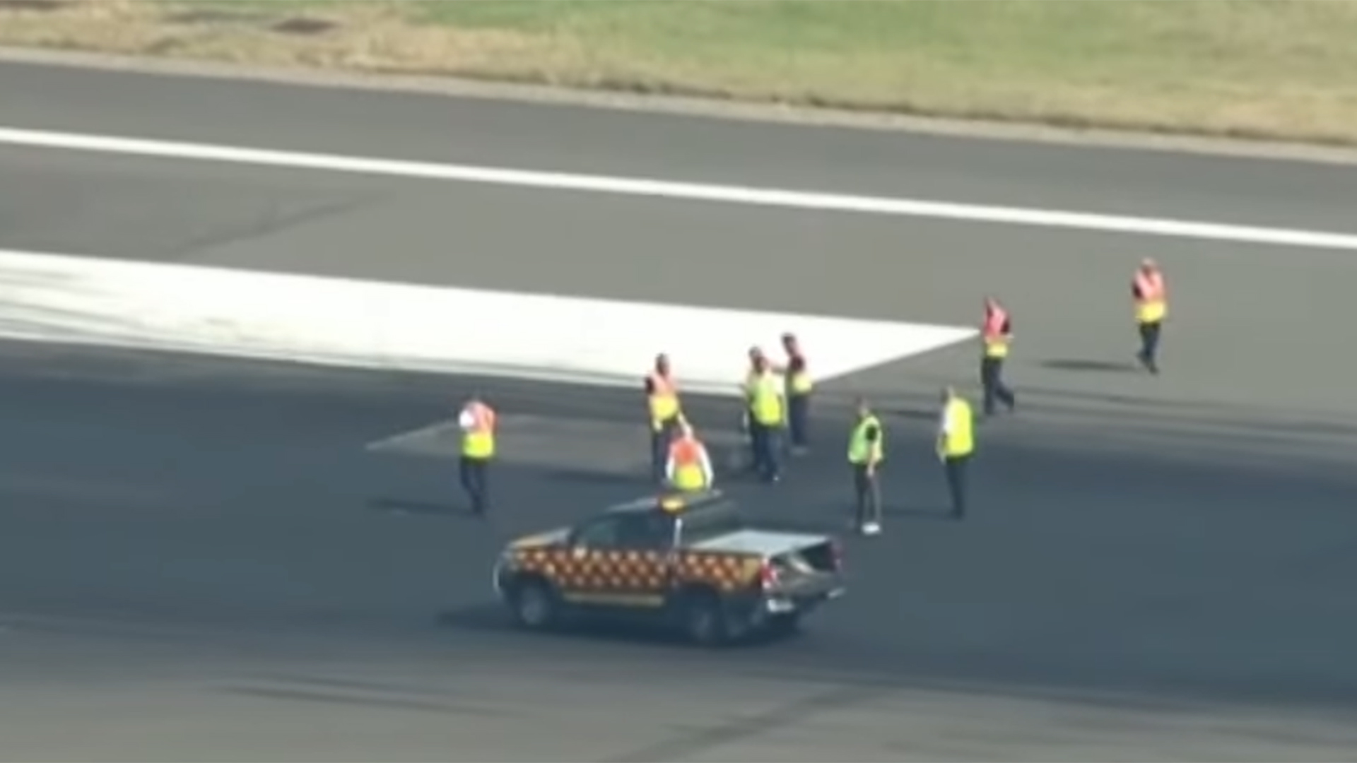 Melted runway at London Luton Airport