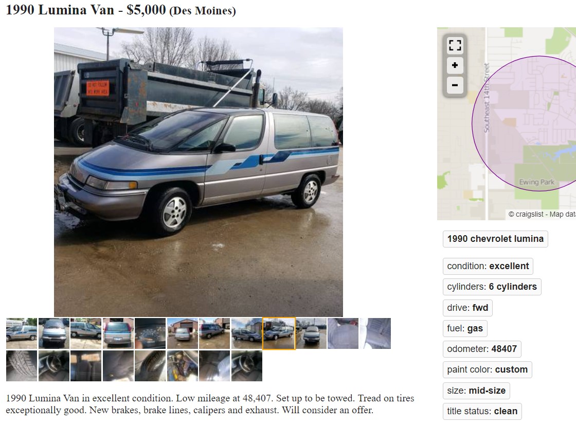 chevy lumina van used listing craigslist