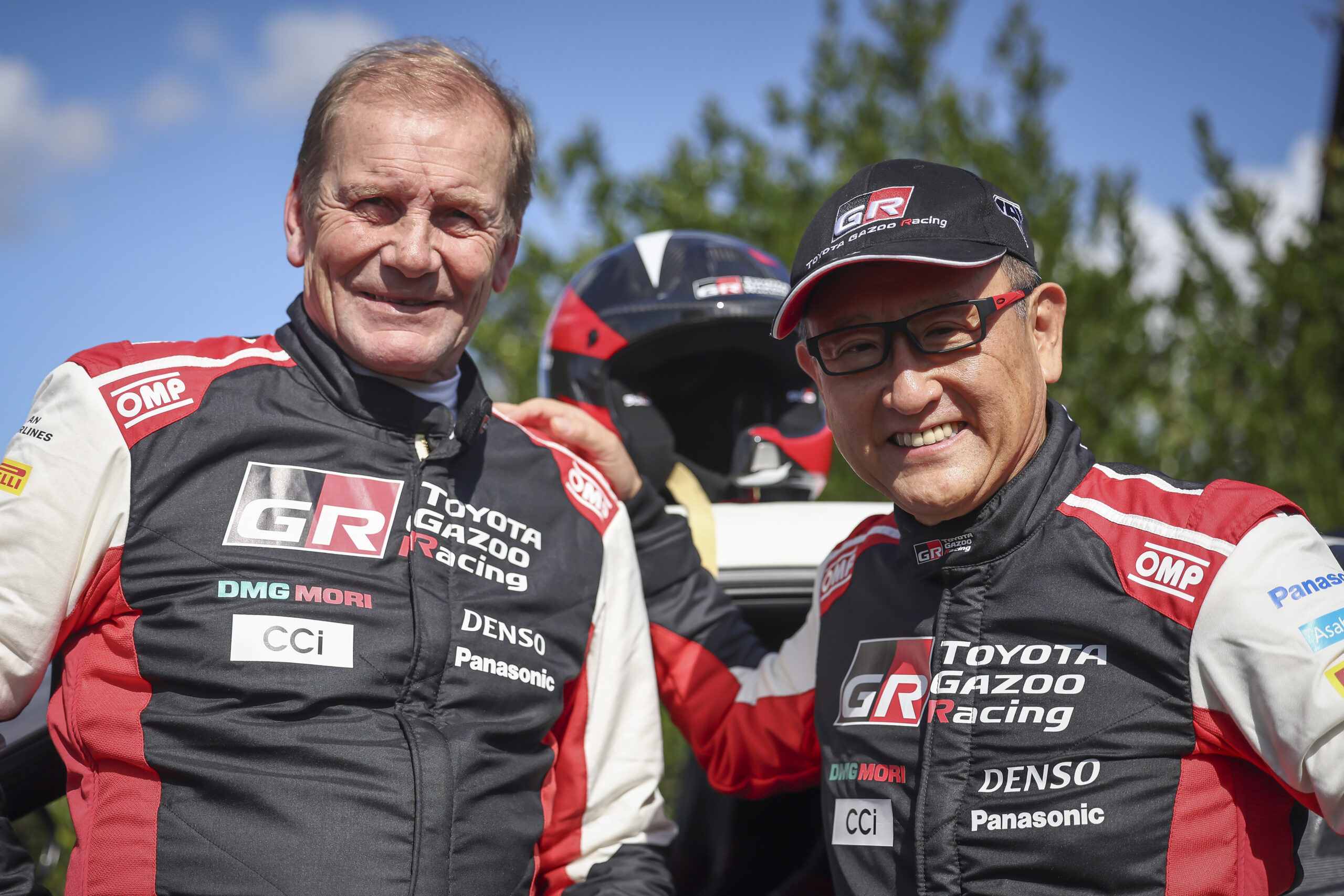 Toyota GR Yaris H2 codrivers Juha Kankkunen and Akio Toyoda