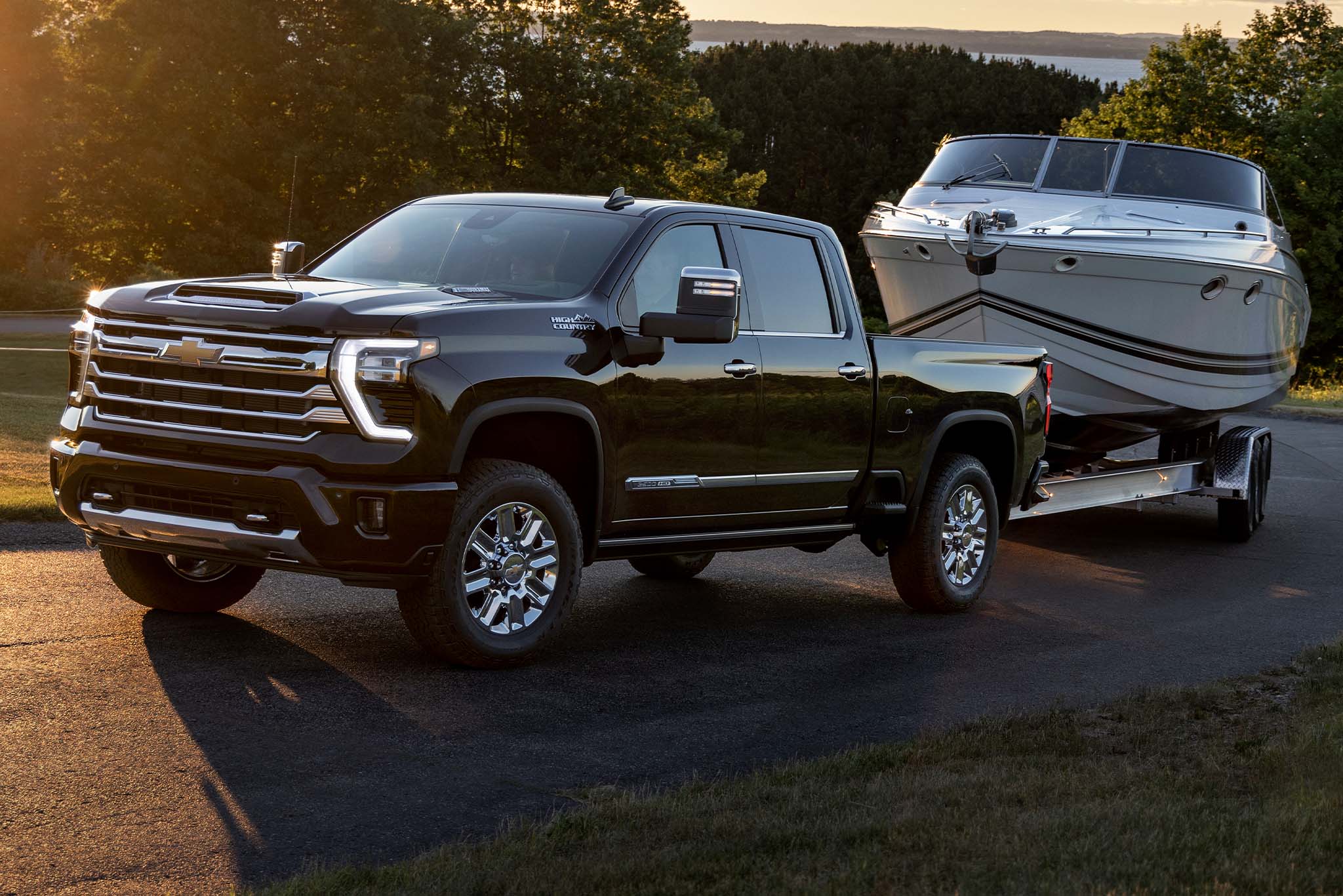 Chevrolet Silverado HD towing a boat